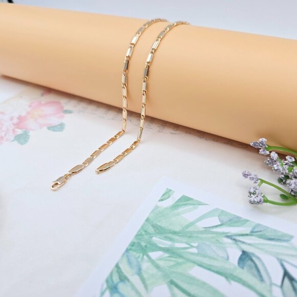 Rose Gold Plated Link Chain Necklace in Elegant Glossy Finish - 45cm, XPNL0043 - Picture 10 of 12